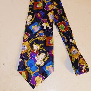 Vintage 100% Silk Popeye Themed Necktie Cervantes Designs LA CA